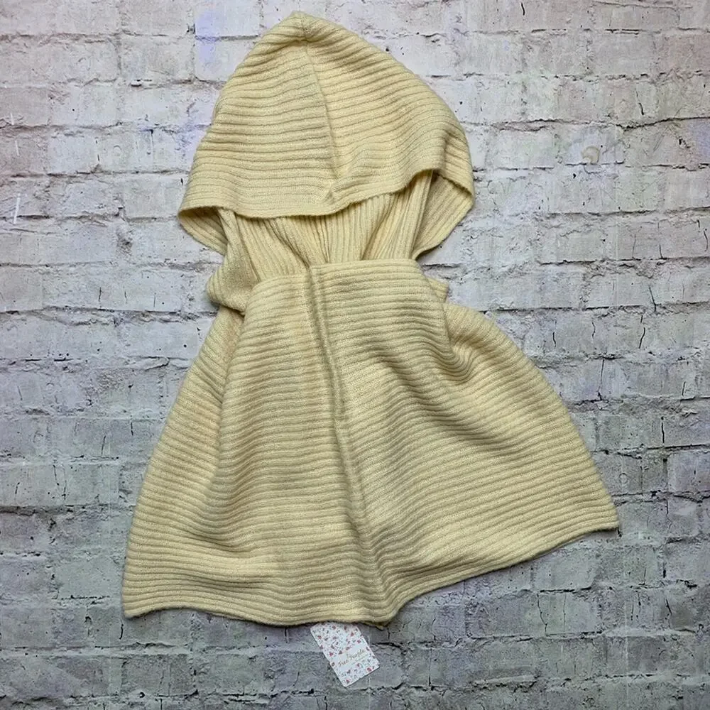 Free People Bottom Line Hooded Ribbed Cowl in Taupe